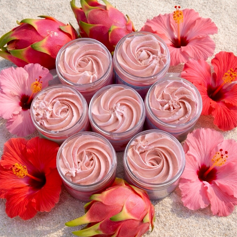 Hand Crafted “Dragonfruit Hibiscus” Scented Whipped Body Butter (8 Oz)